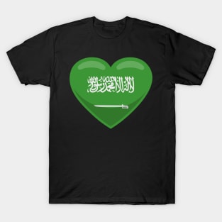 Saudi Arabia Flag Heart T-Shirt